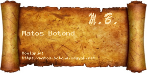 Matos Botond névjegykártya